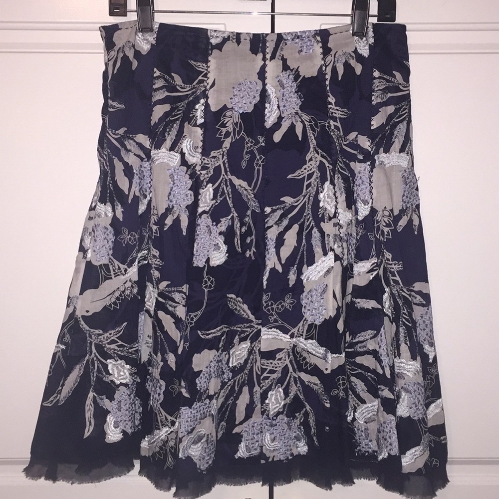 Elie Tahari NEW Mara silk embroidered skirt